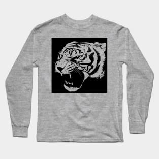 Tiger Head Silhouette Long Sleeve T-Shirt